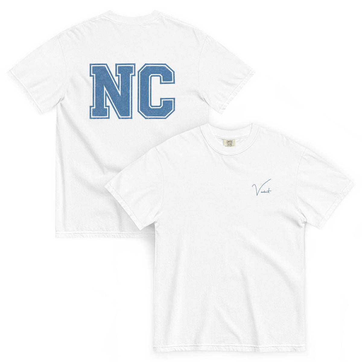 Old North State collection - NC block lettering on a garment-dyed heavyweight tee