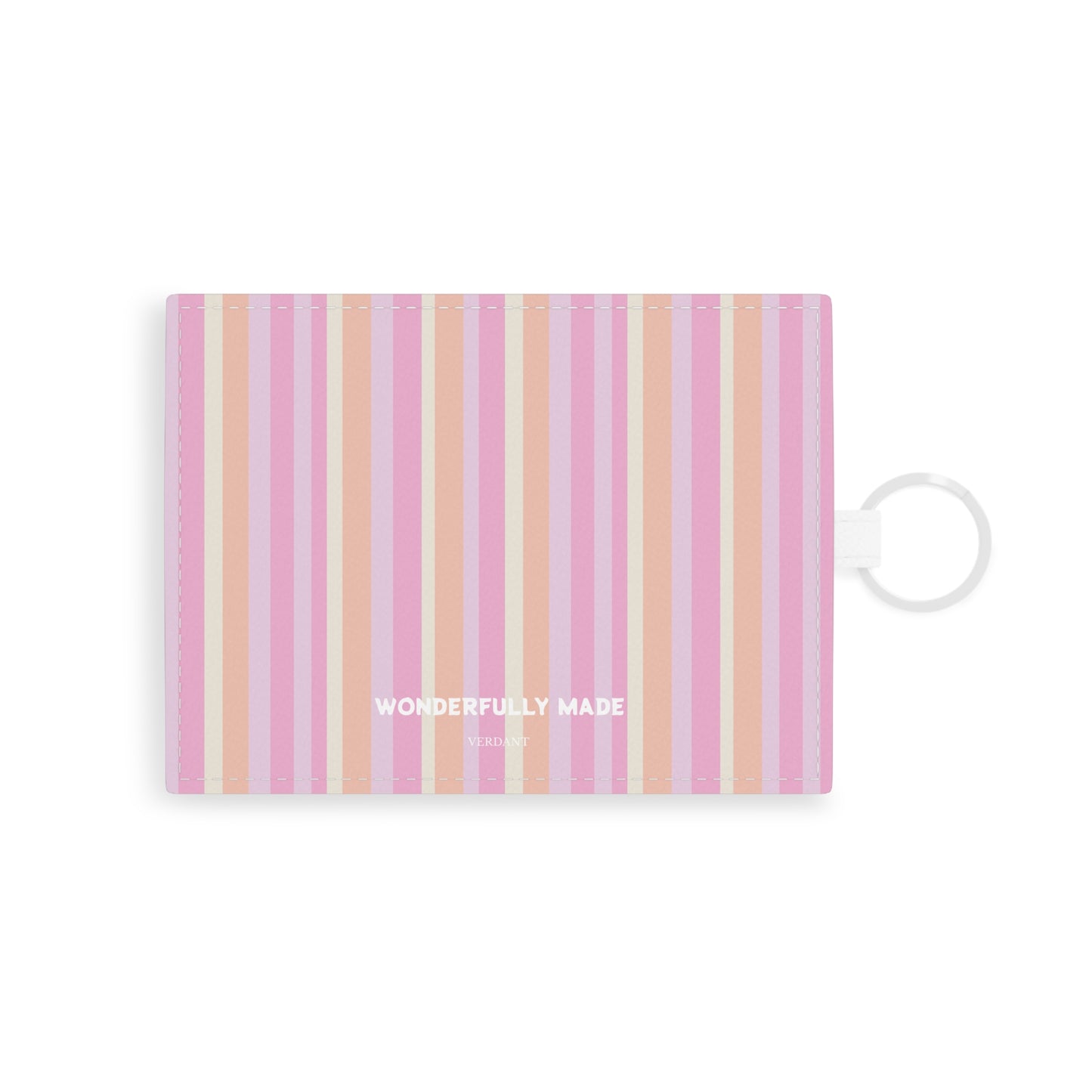 Wonderfully Made Saffiano Leather Card Holder - Pastel Stripe