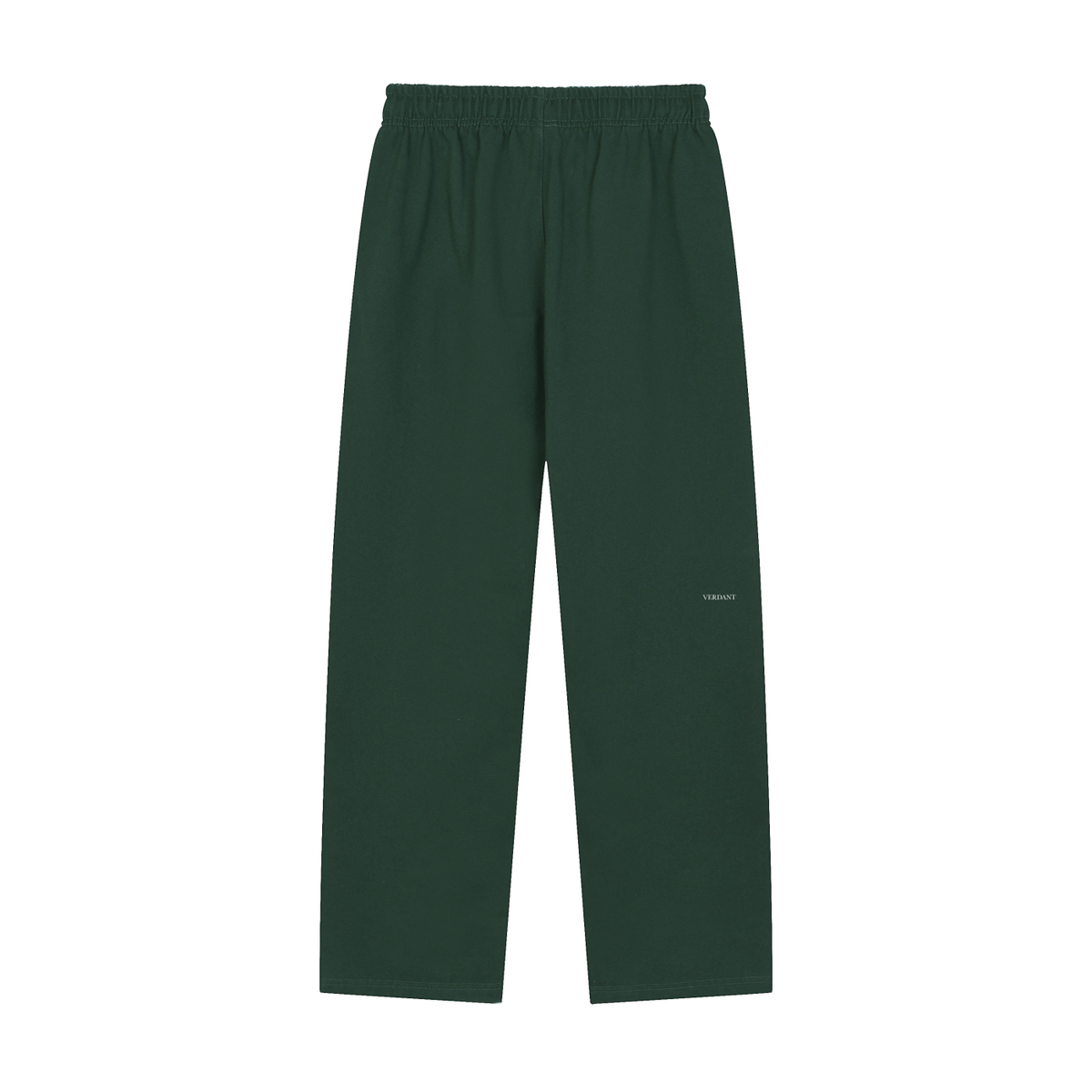Dog Days heavyweight sweatpants in blackish green, back with small VERDANT wordmark on the leg