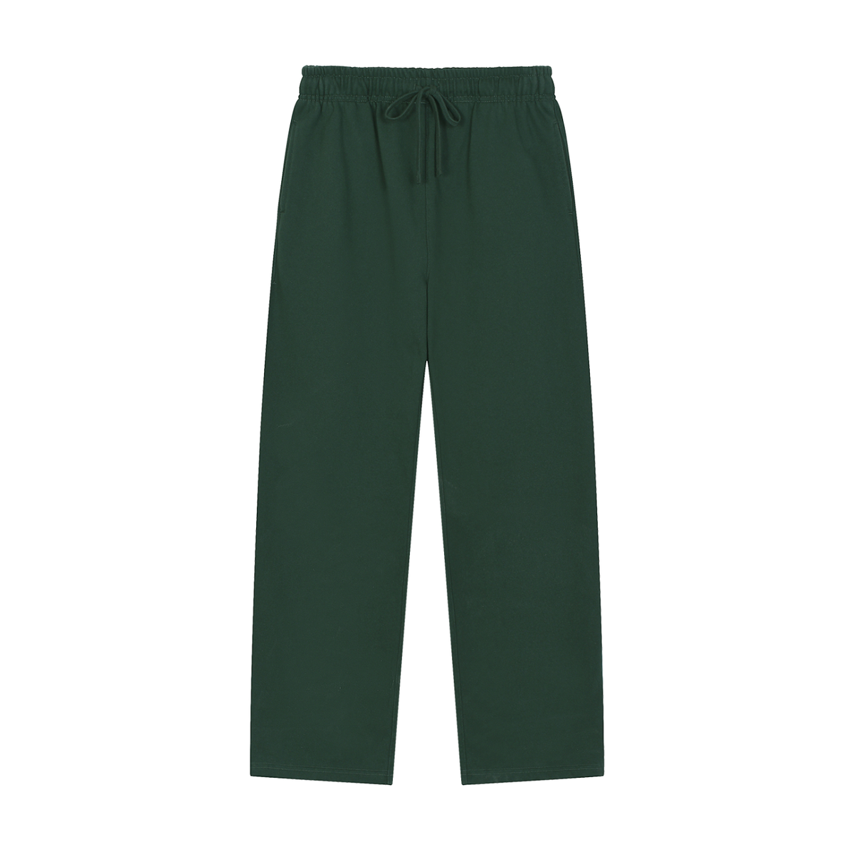 Dog Days heavyweight sweatpants in blackish green, front with drawstring waist