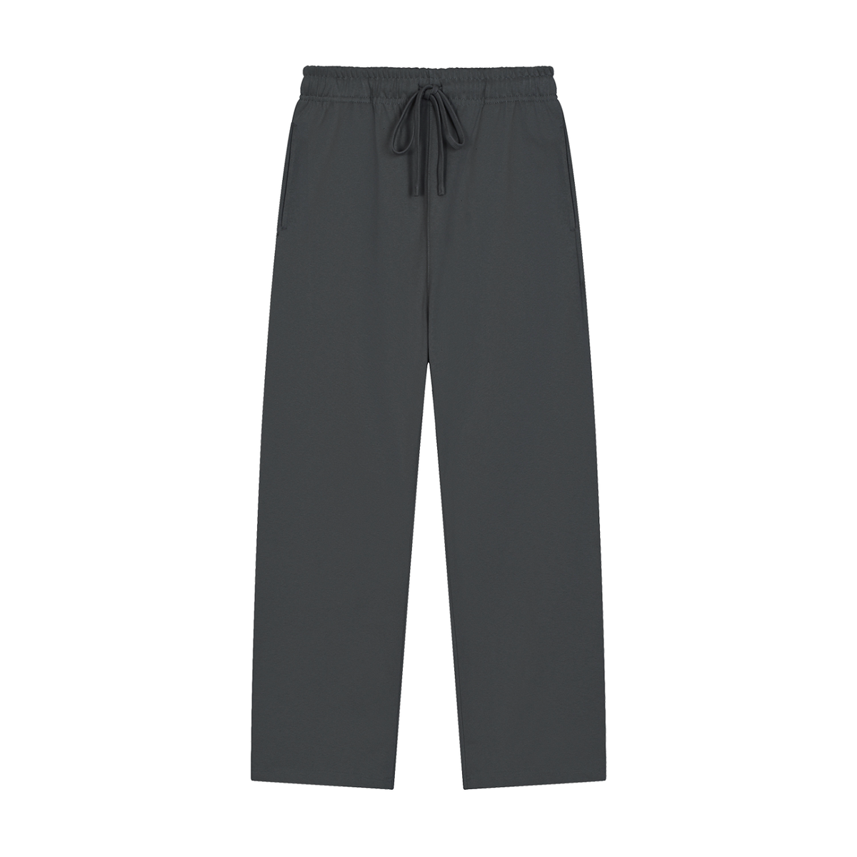 Dog Days heavyweight sweatpants in dark gray, front with drawstring waist