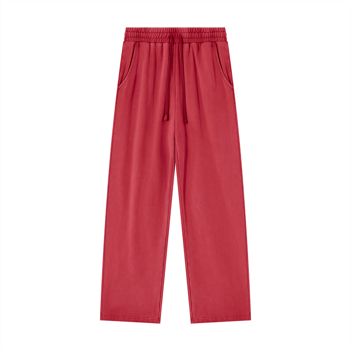 Dog Days sweatpants in red, front with drawstring waist