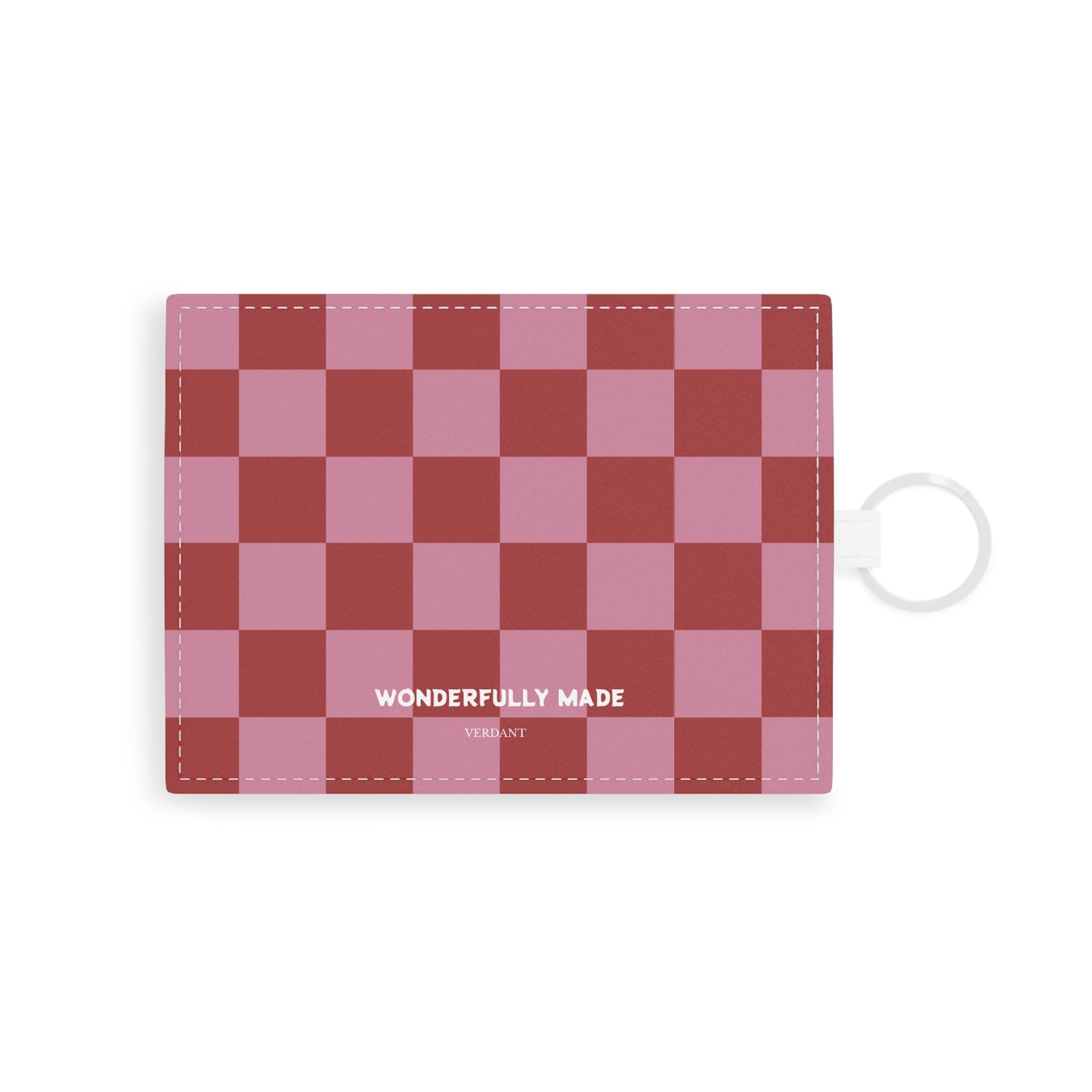 Wonderfully Made Saffiano Leather Card Holder - Checker