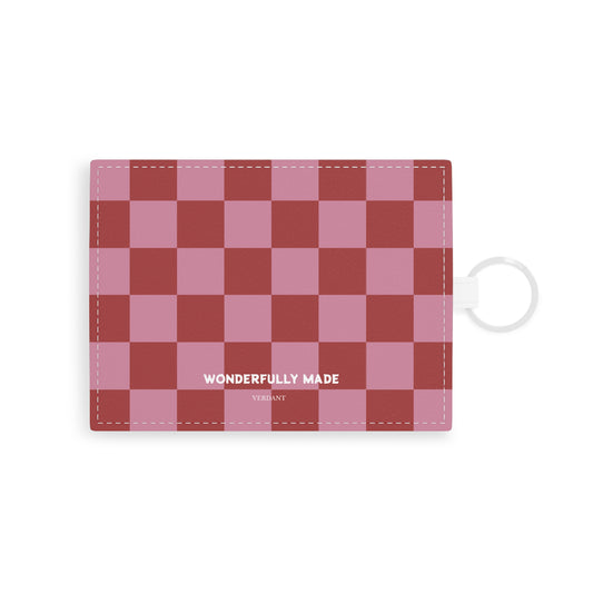 Wonderfully Made Saffiano Leather Card Holder - Checker