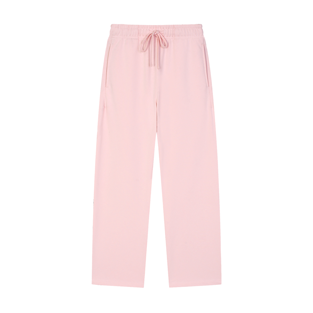 Dog Days heavyweight sweatpants in pink, front with drawstring waist