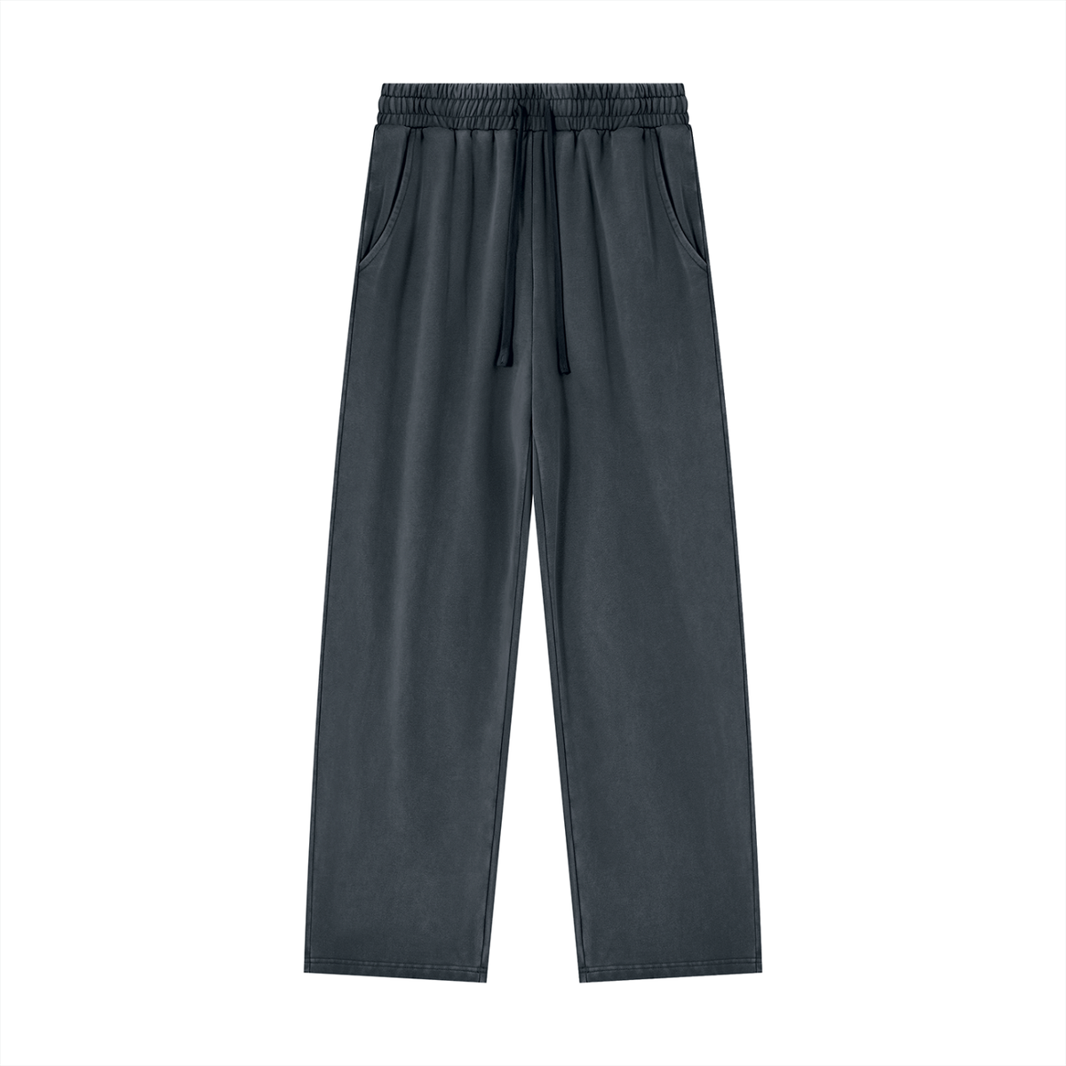 Dog Days sweatpants in washed blue, front with drawstring waist
