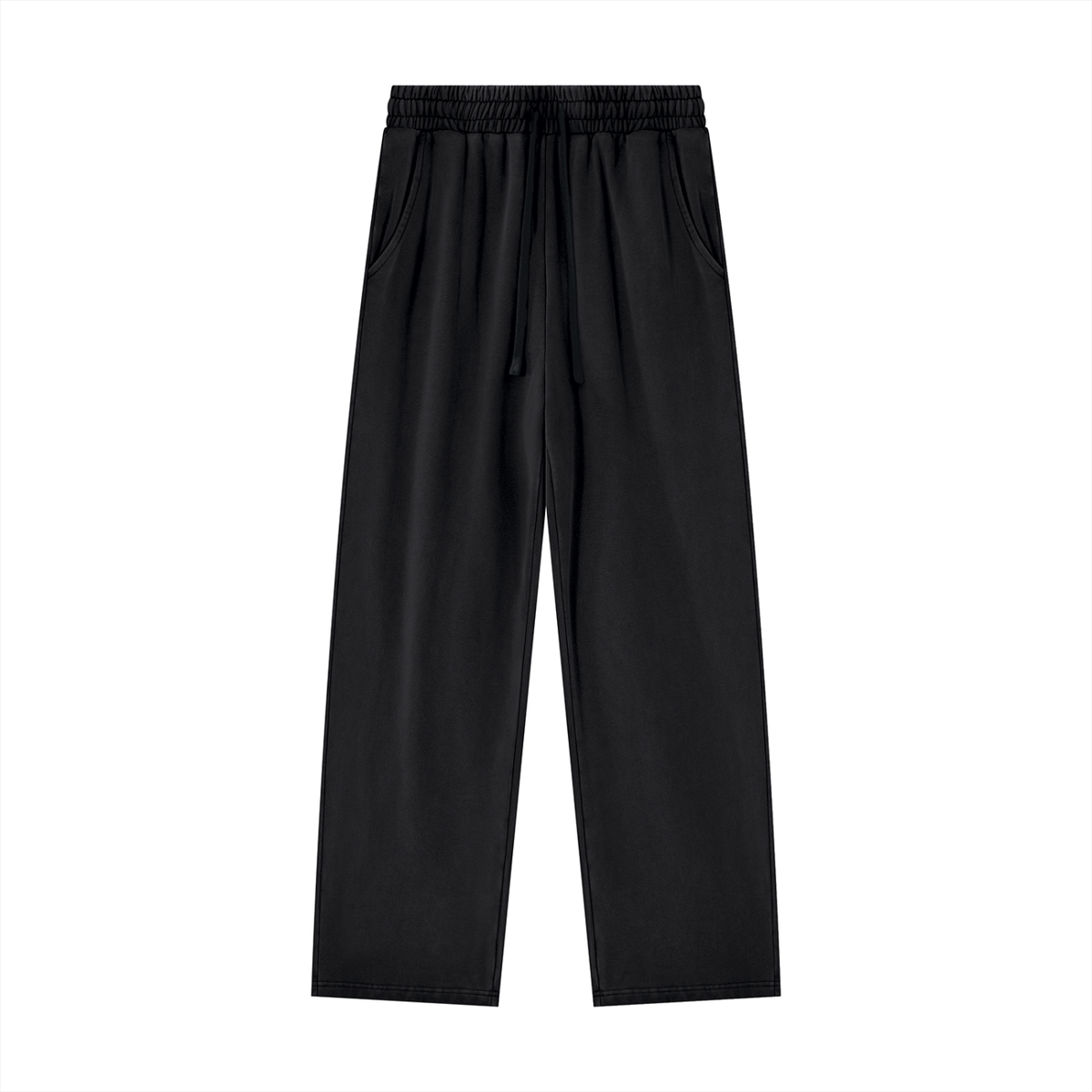 Dog Days sweatpants in black, front with drawstring waist