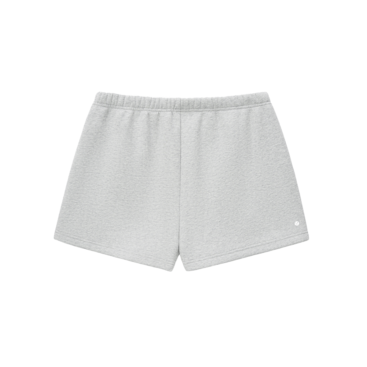 Verdant drawstring sweatshorts in flower gray, back with small Verdant V logo on the leg