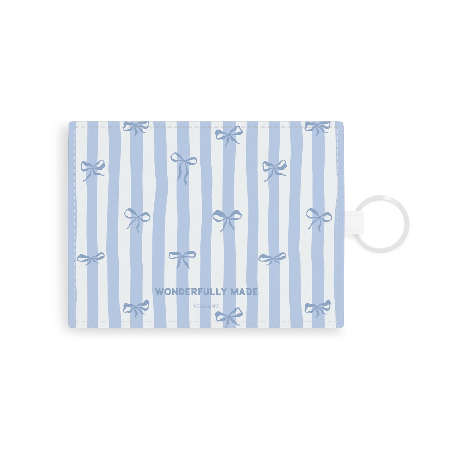 Wonderfully Made Saffiano Leather Card Holder - Bow Stripe