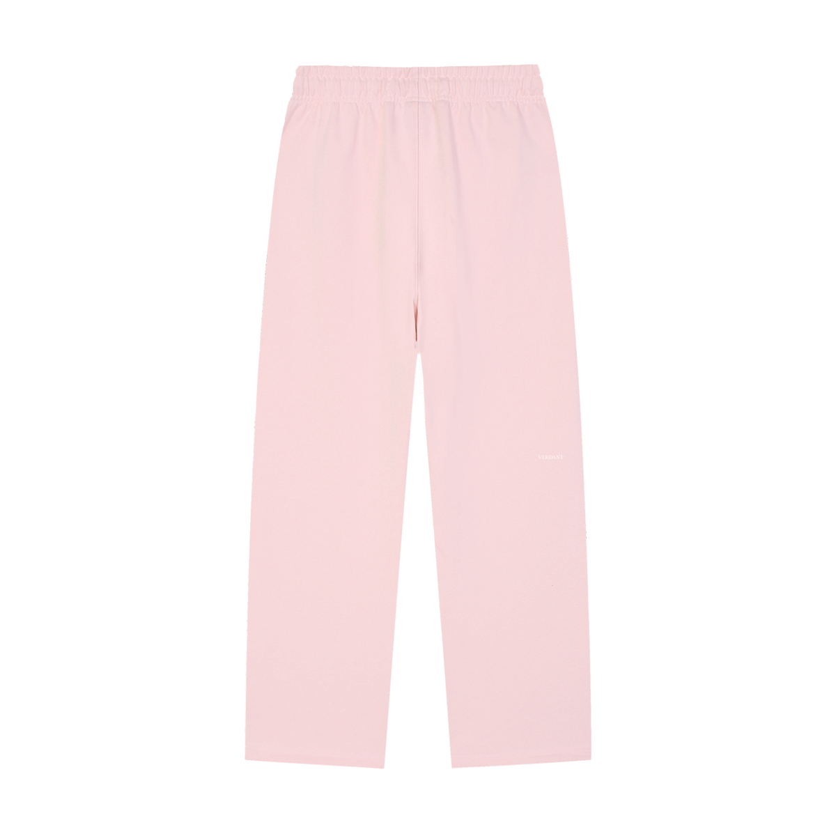 Dog Days heavyweight sweatpants in pink, back with small VERDANT wordmark on the leg