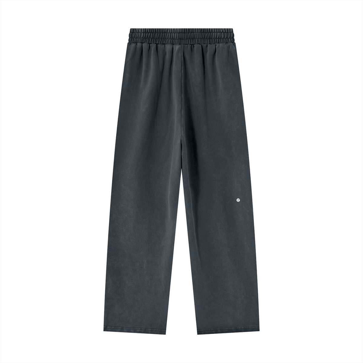 Dog Days sweatpants in washed blue, back with small Verdant V logo on the leg