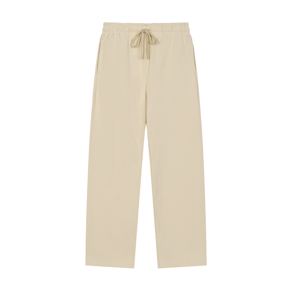Dog Days heavyweight sweatpants in apricot, front with drawstring waist