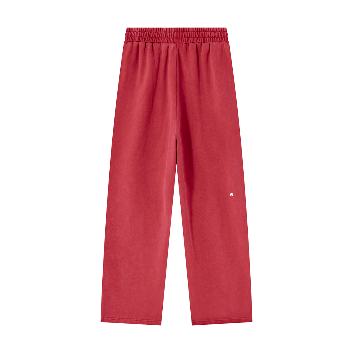 Dog Days sweatpants in red, back with small Verdant V logo on the leg
