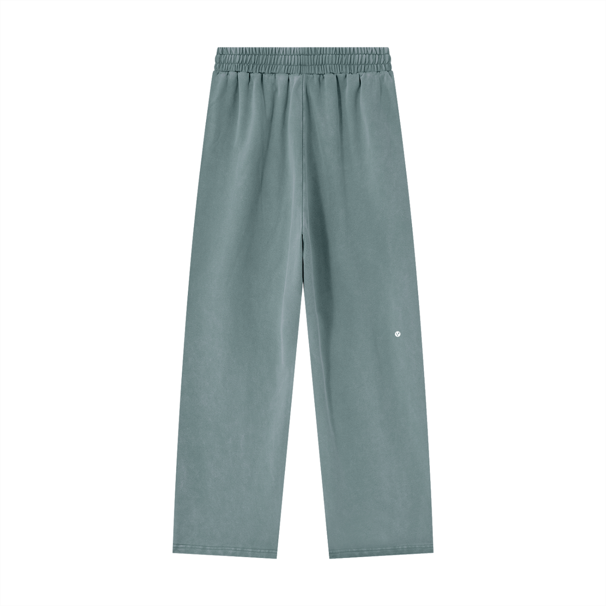 Dog Days sweatpants in haze blue, back with small Verdant V logo on the leg