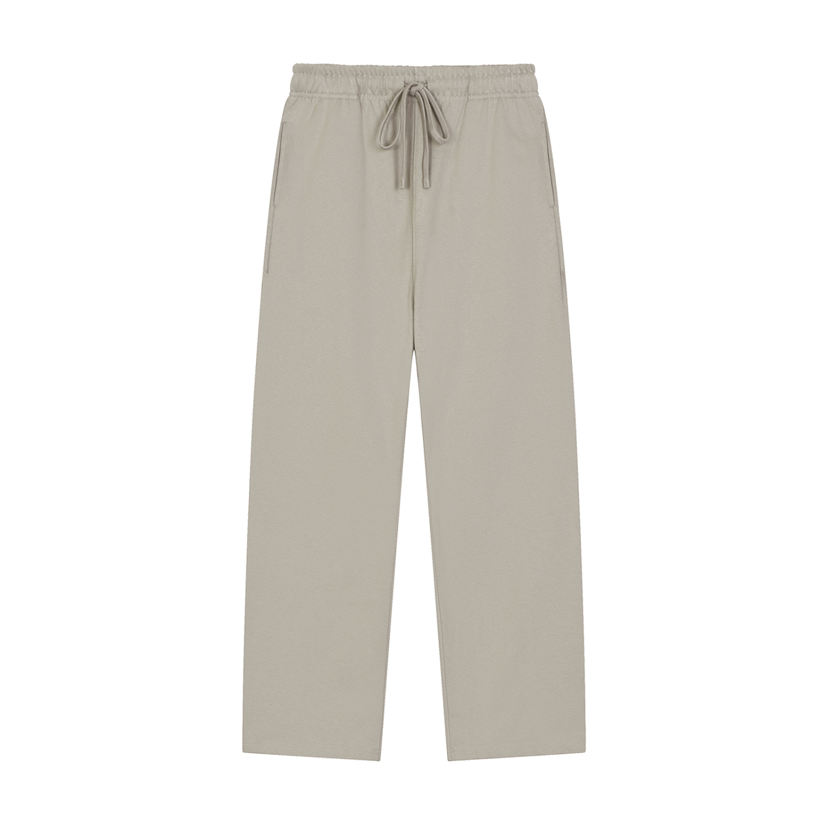 Dog Days heavyweight sweatpants in light gray, front with drawstring waist