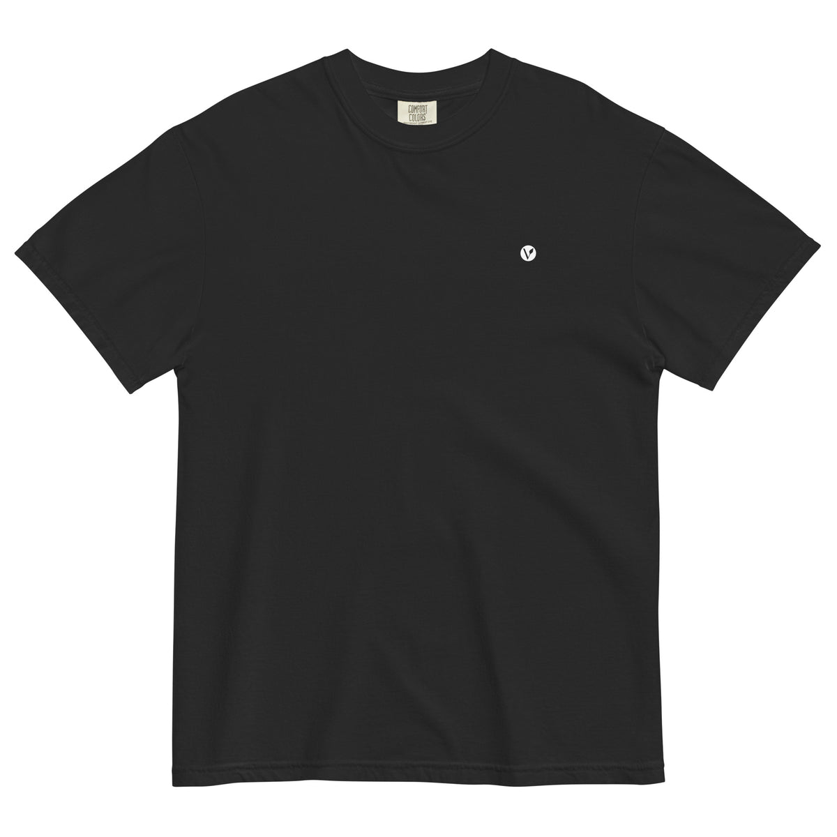 Dog Days Fumble tee in black, front with small Verdant V on the chest