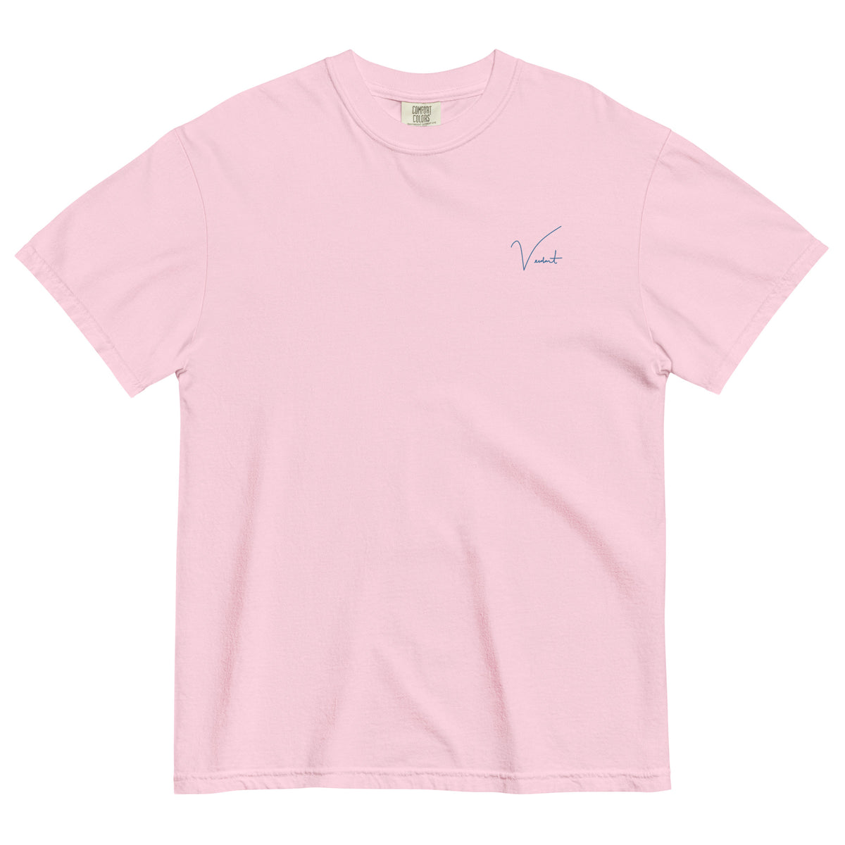 North Cackalackie Midweight Tee in Blossom - front, small Verdant script at the chest