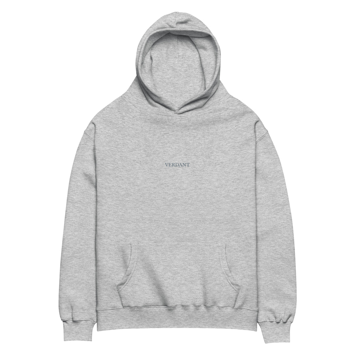 Grow Where You're Planted Fleece Hoodie in Athletic Heather - front, small VERDANT wordmark at the chest